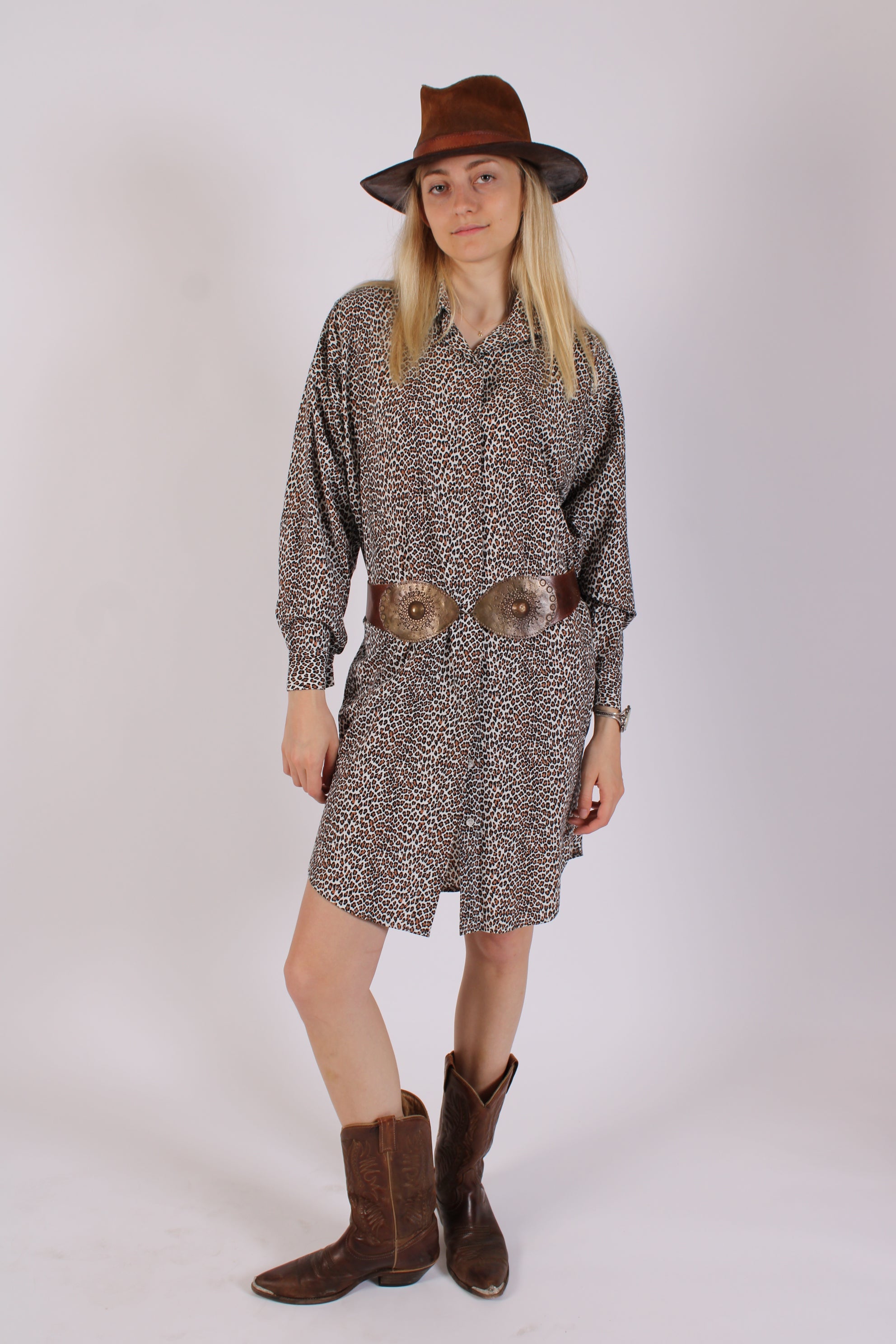 Vintage Leopard Print Norma Kamali Shirt Dress