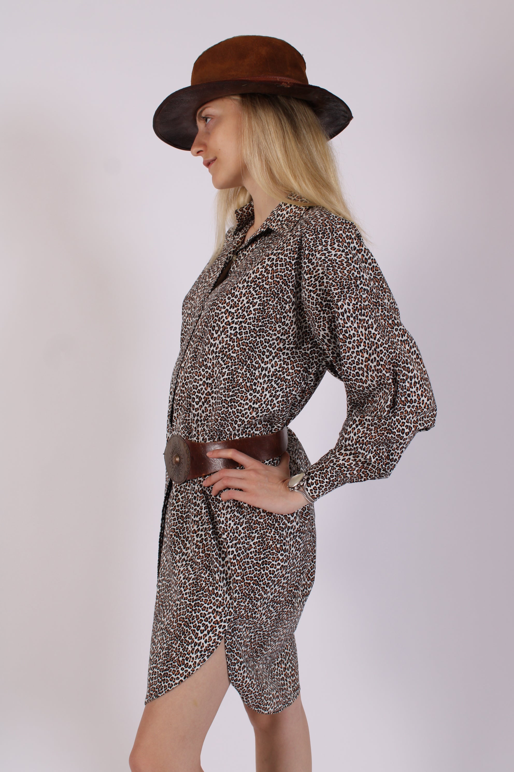 Vintage Leopard Print Norma Kamali Shirt Dress