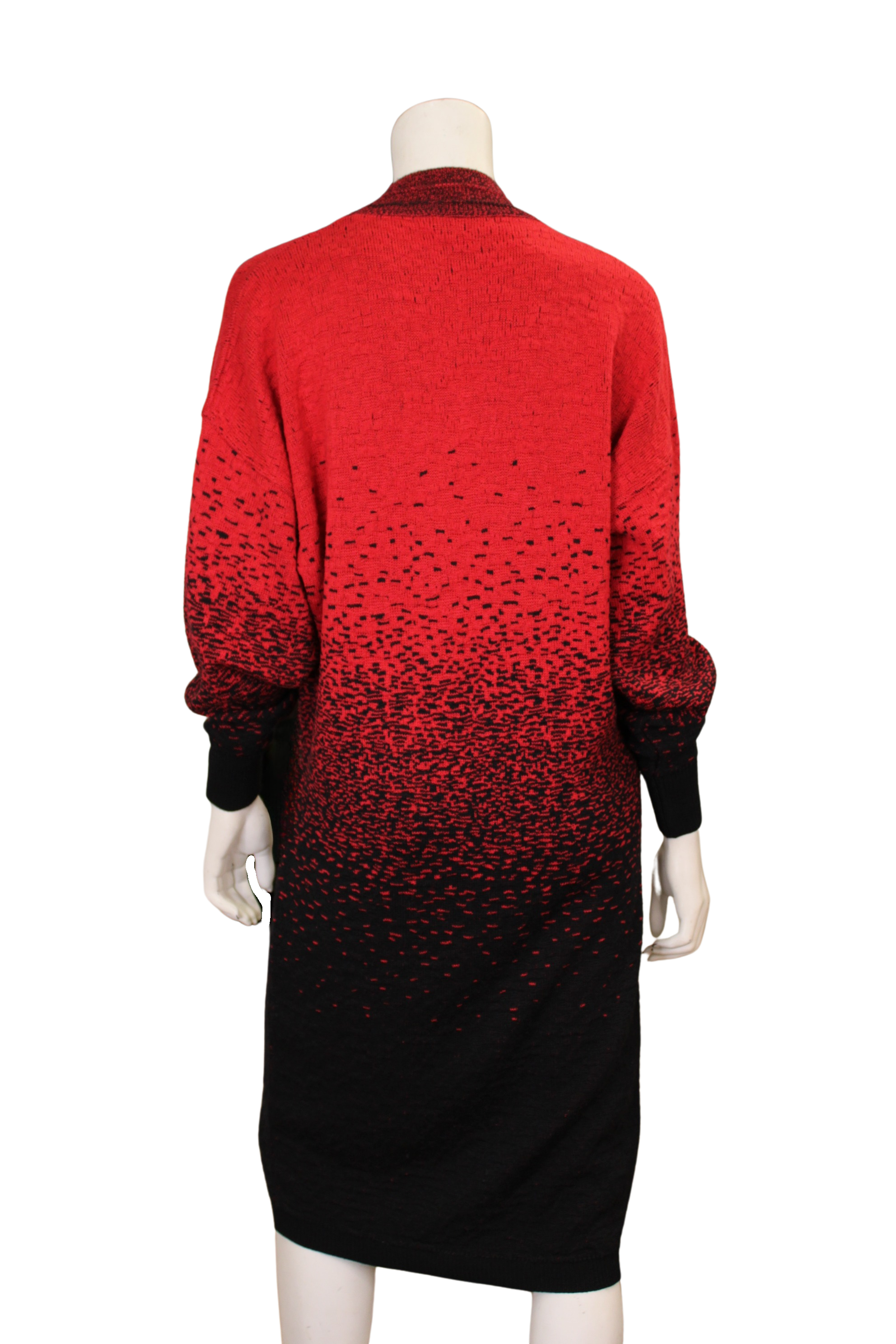 Versace 1980s Batwing Black and Red Sweater Dress
