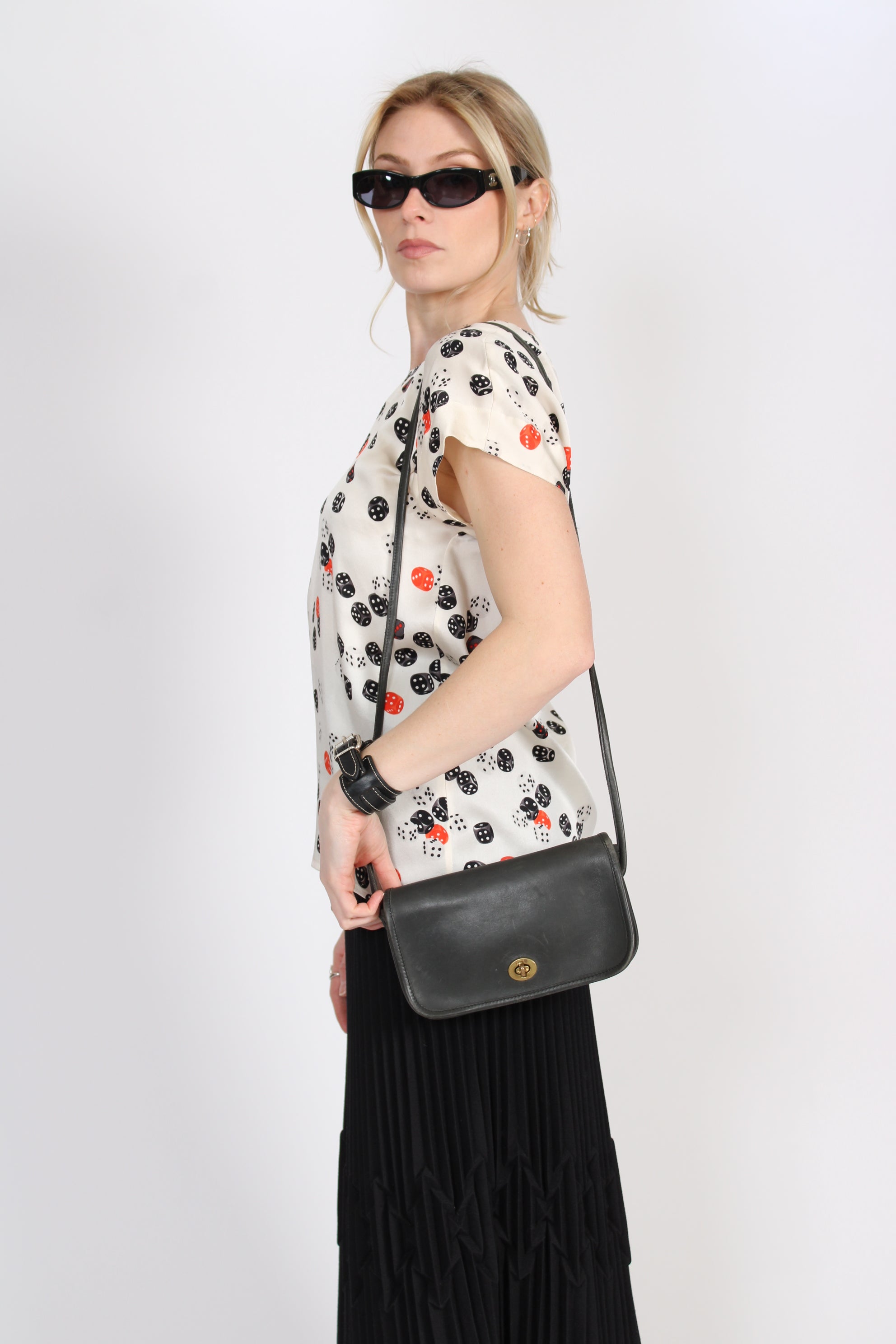 1980s Escada Silk Dice Blouse
