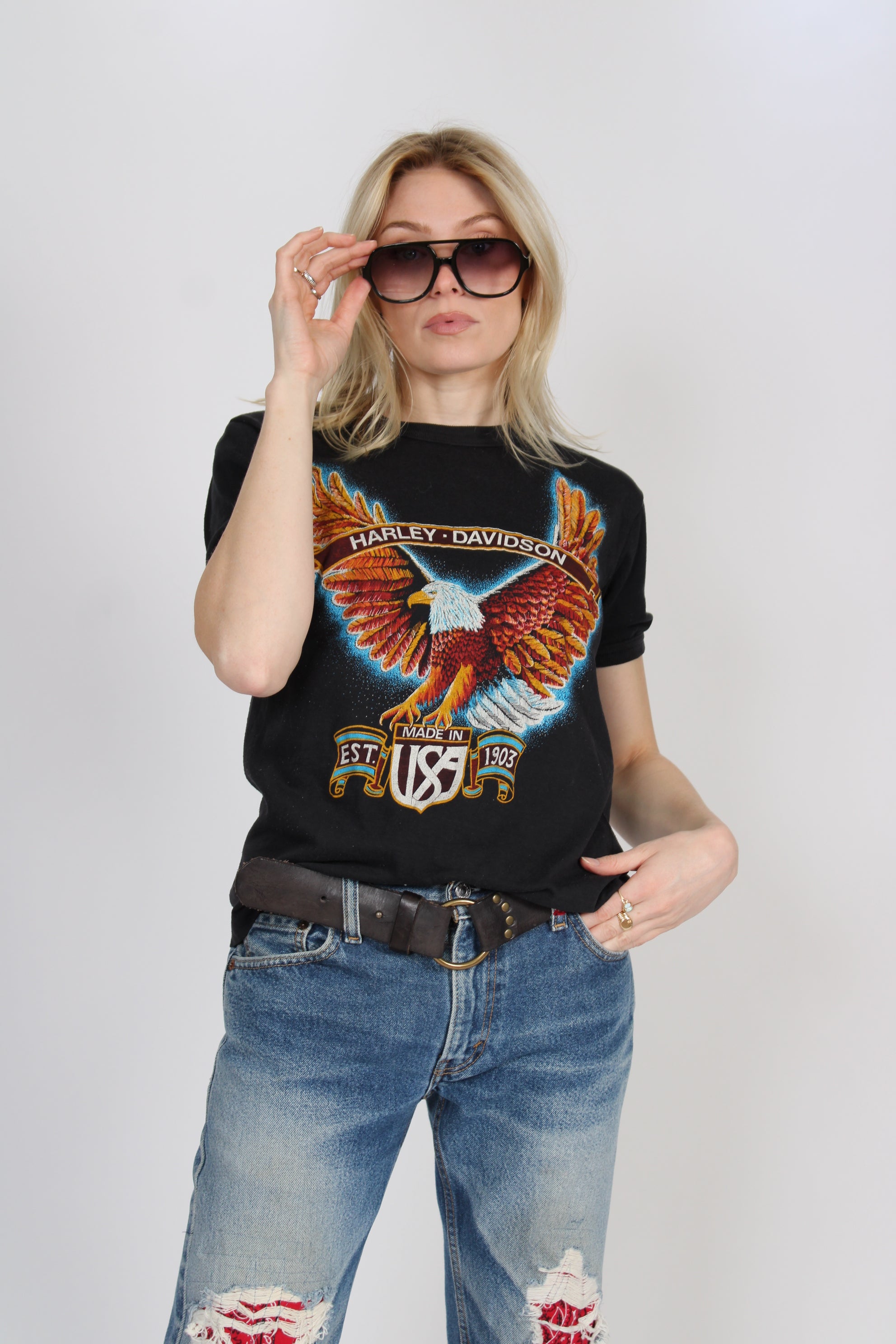 1980s Harley Davidson Ringer Tee