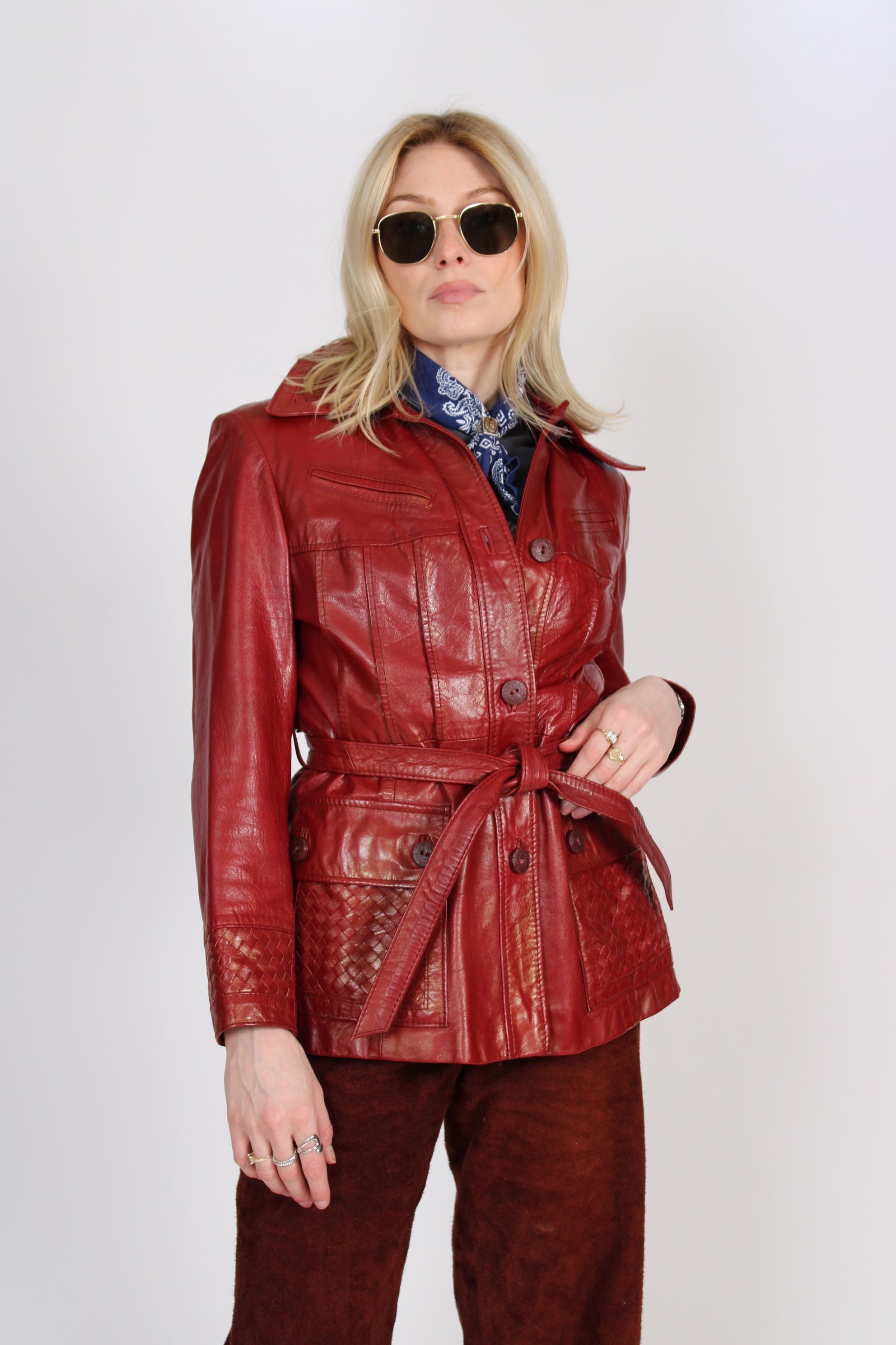 1970s Vintage Burgundy Leather Jacket