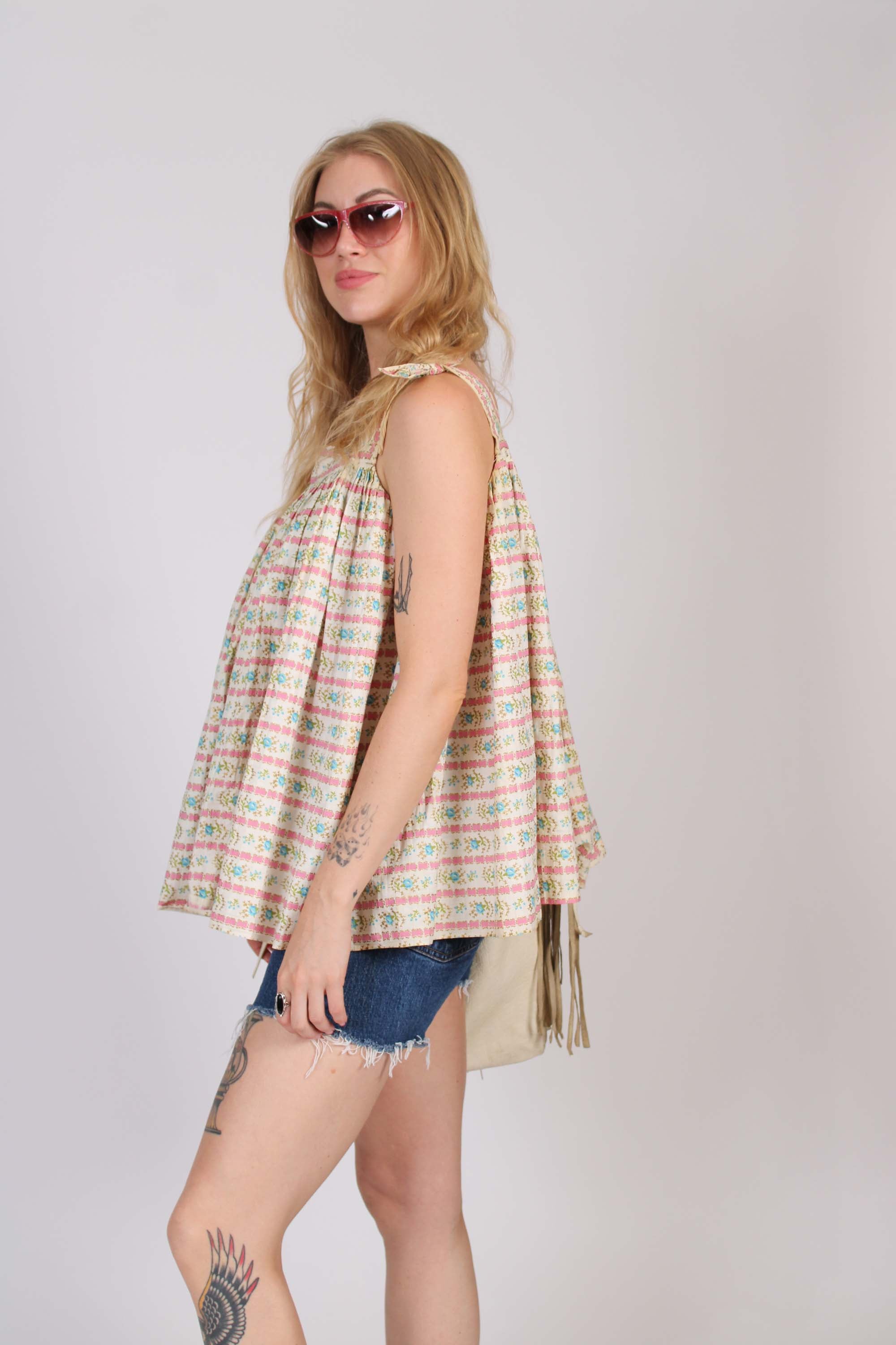 Floral Cotton Baby Doll Blouse