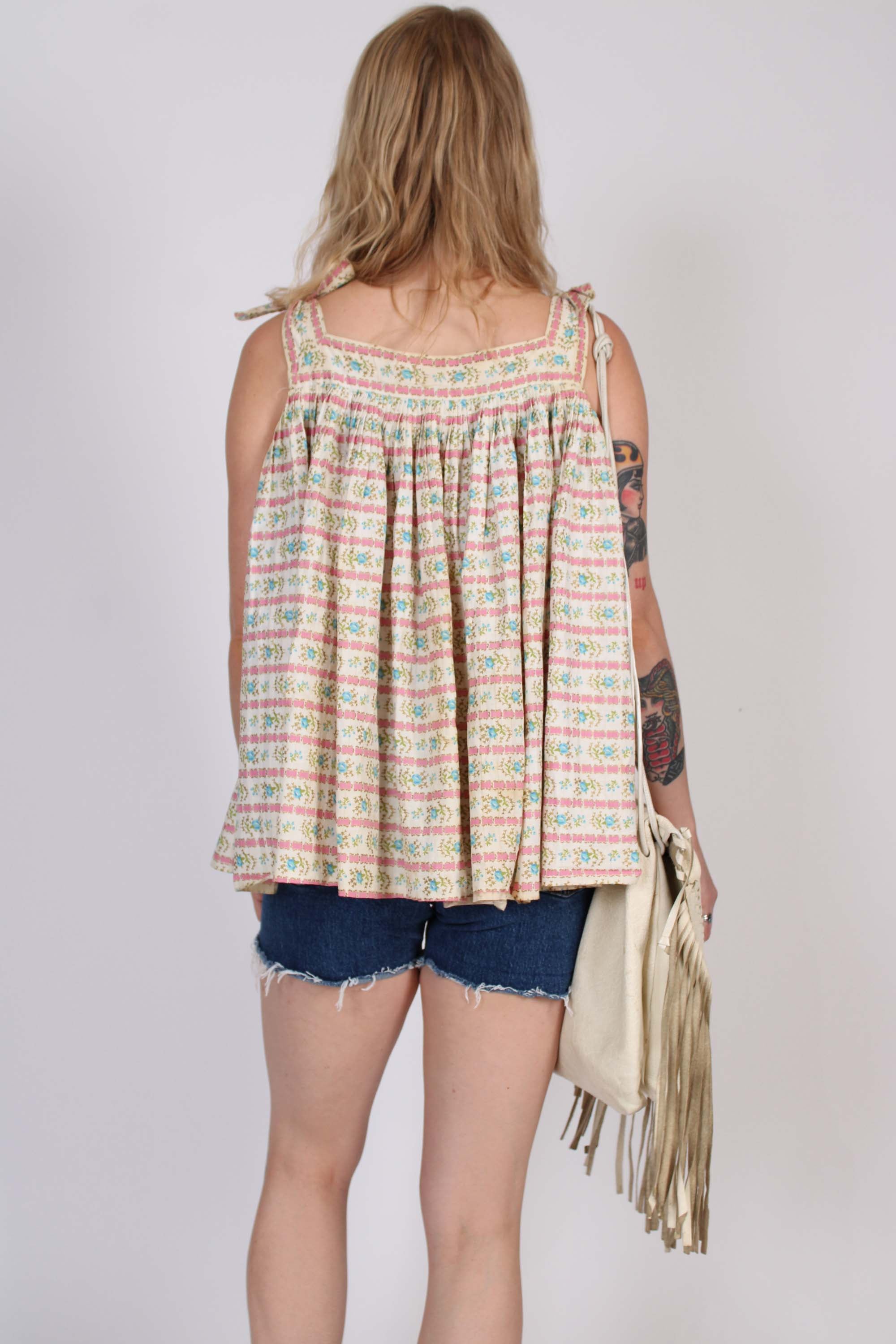 Floral Cotton Baby Doll Blouse