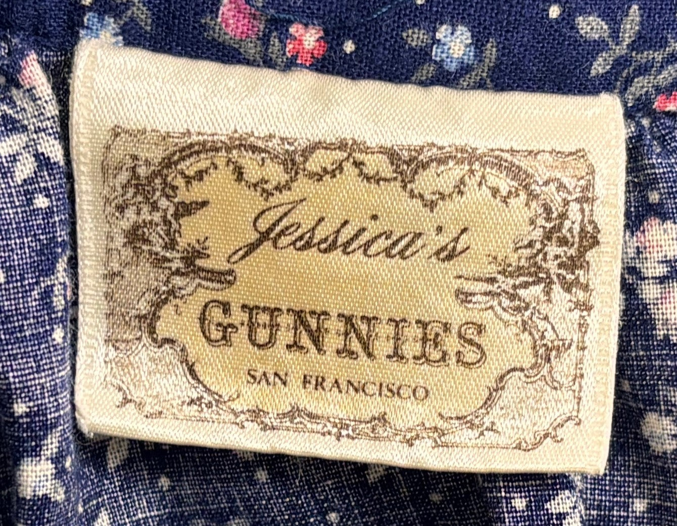 Navy Floral Gunne Sax Skirt