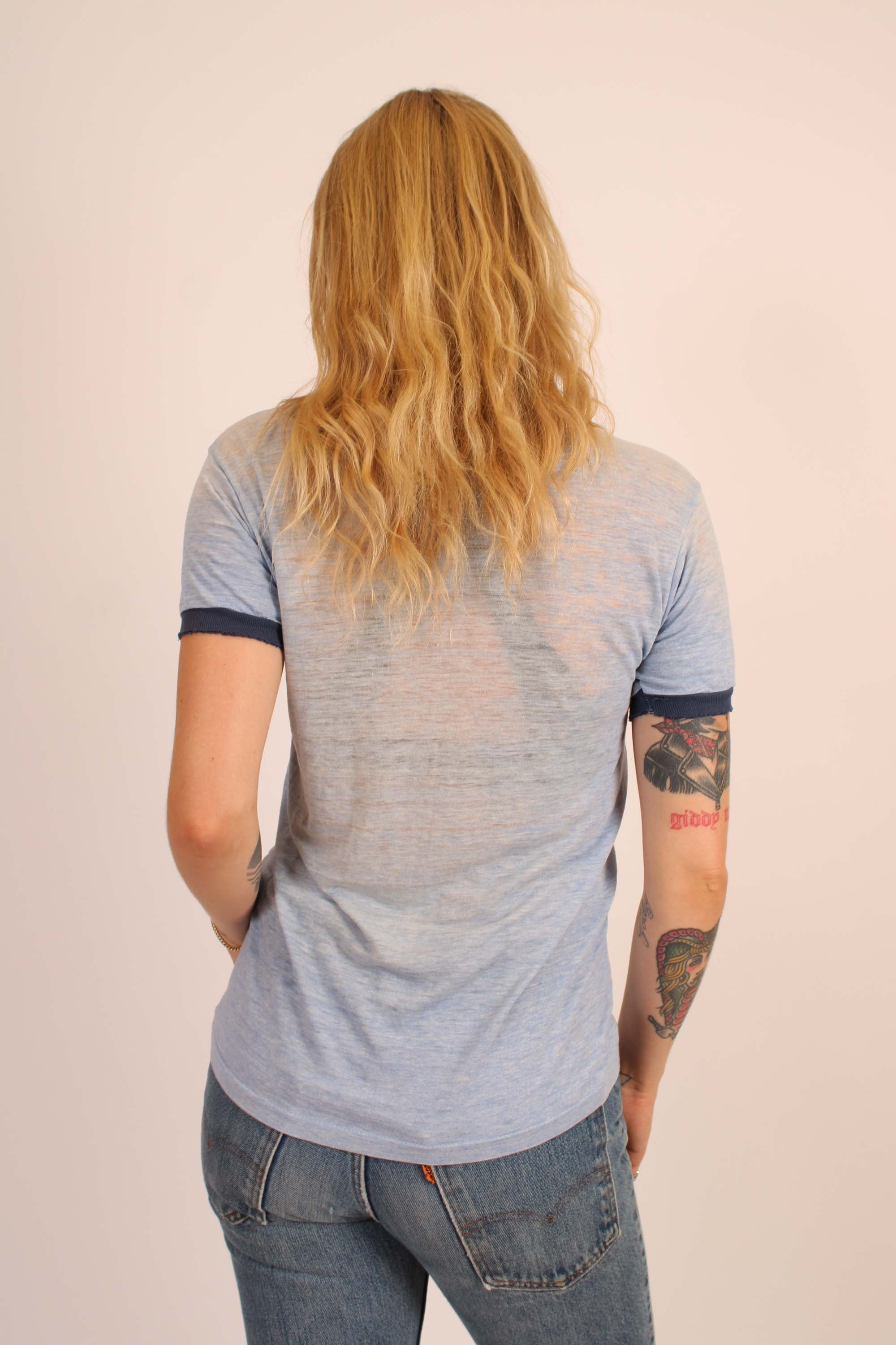 Vintage "Pour Your Own" Blue Budweiser Ringer T Shirt