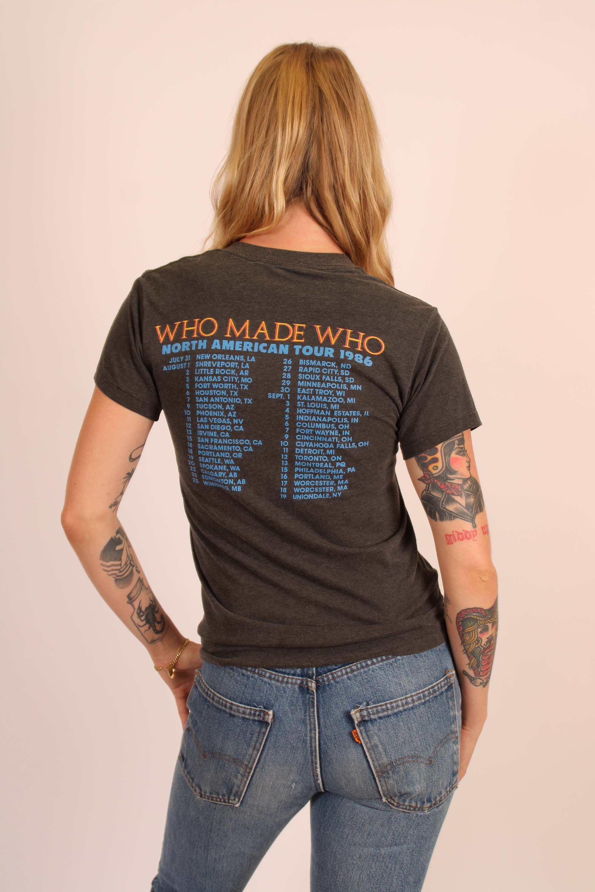Vintage 1986 AC/DC "Who Made Who" Tour T Shirt