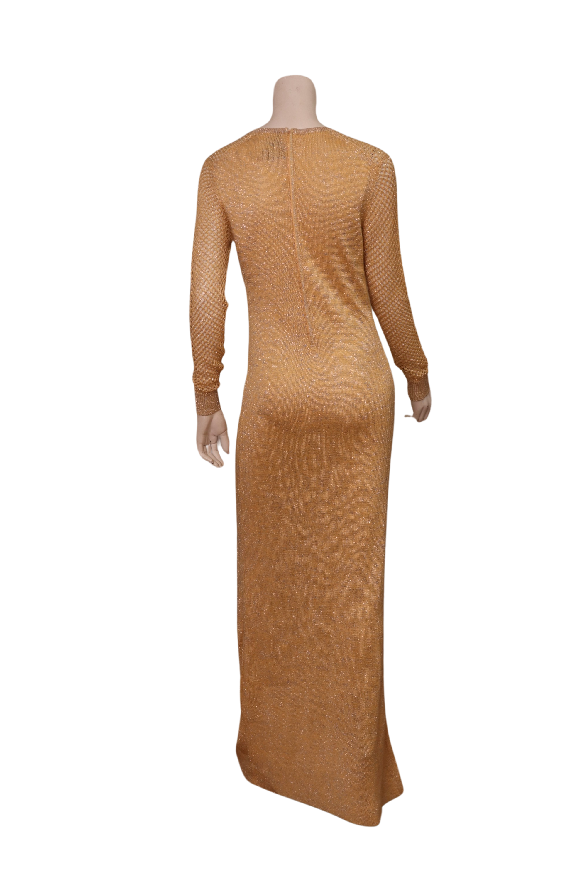 Vintage Anne Fogarty 1970s Glam Disco Fishnet Studio 54 Gown