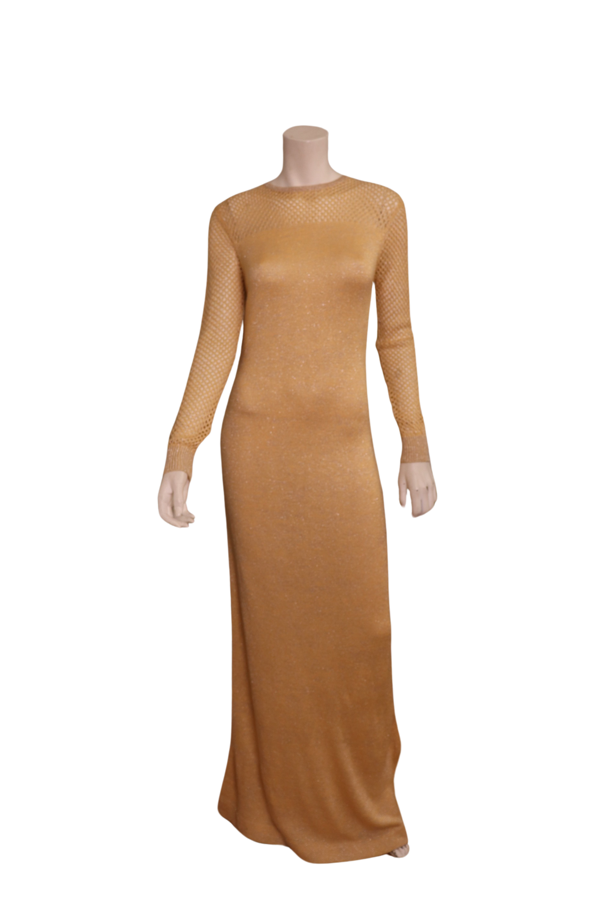 Vintage Anne Fogarty 1970s Glam Disco Fishnet Studio 54 Gown