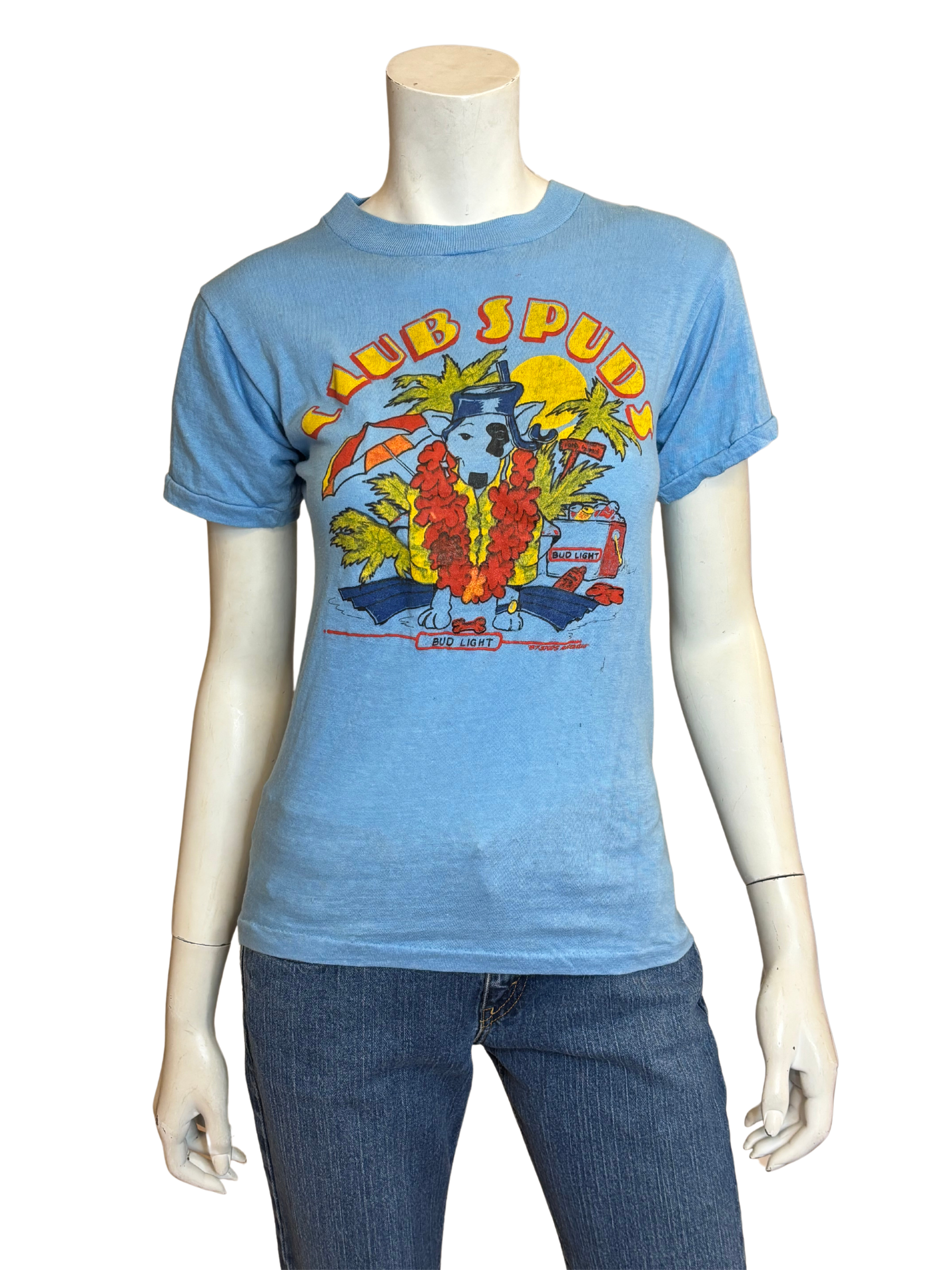 Vintage 1980s Bud Light Spuds MaKenzie "Club Spud" T Shirt