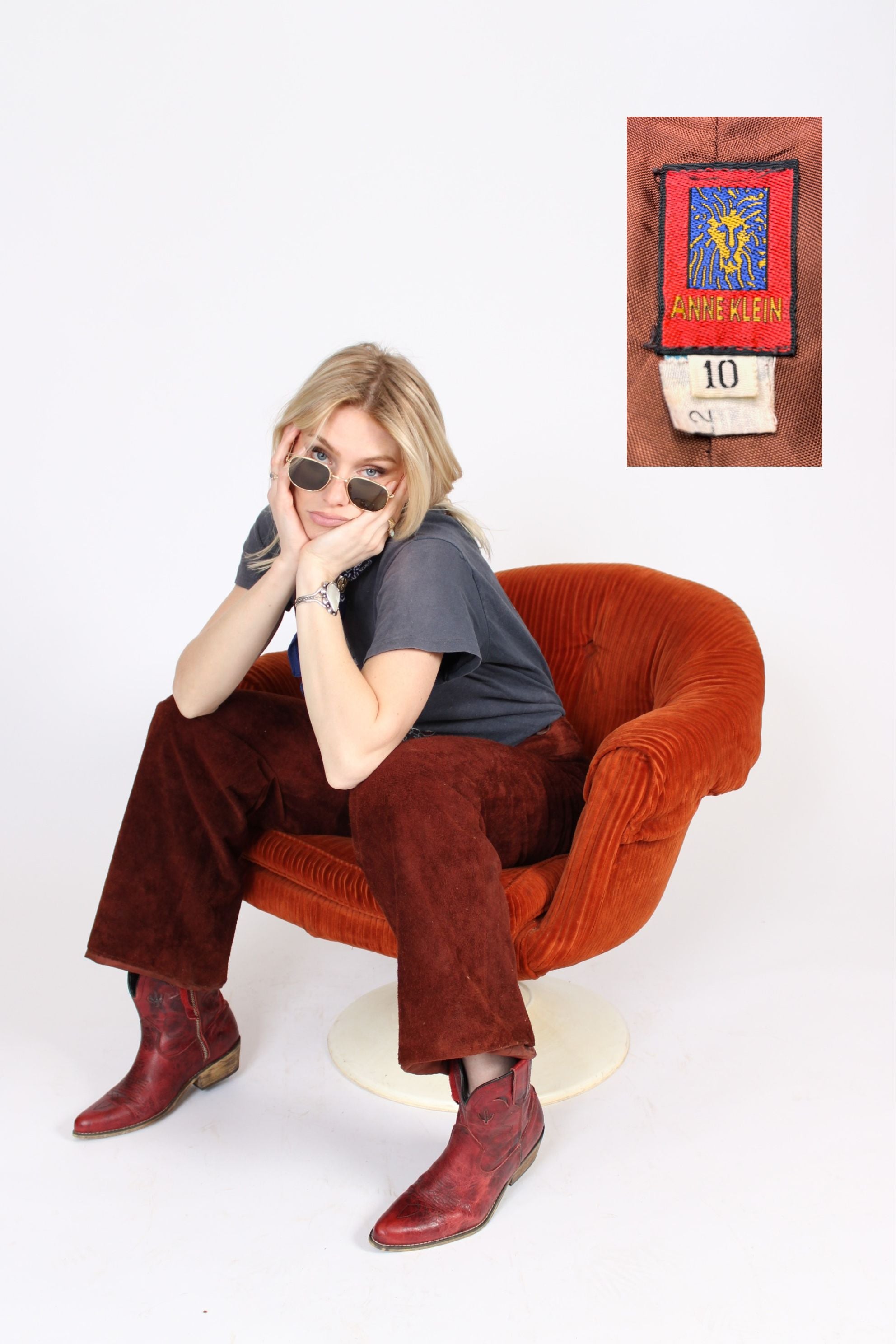 1970s Anne Klein Suede Trousers