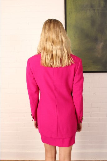1990s Versace Two Piece Magenta Power Suit Set