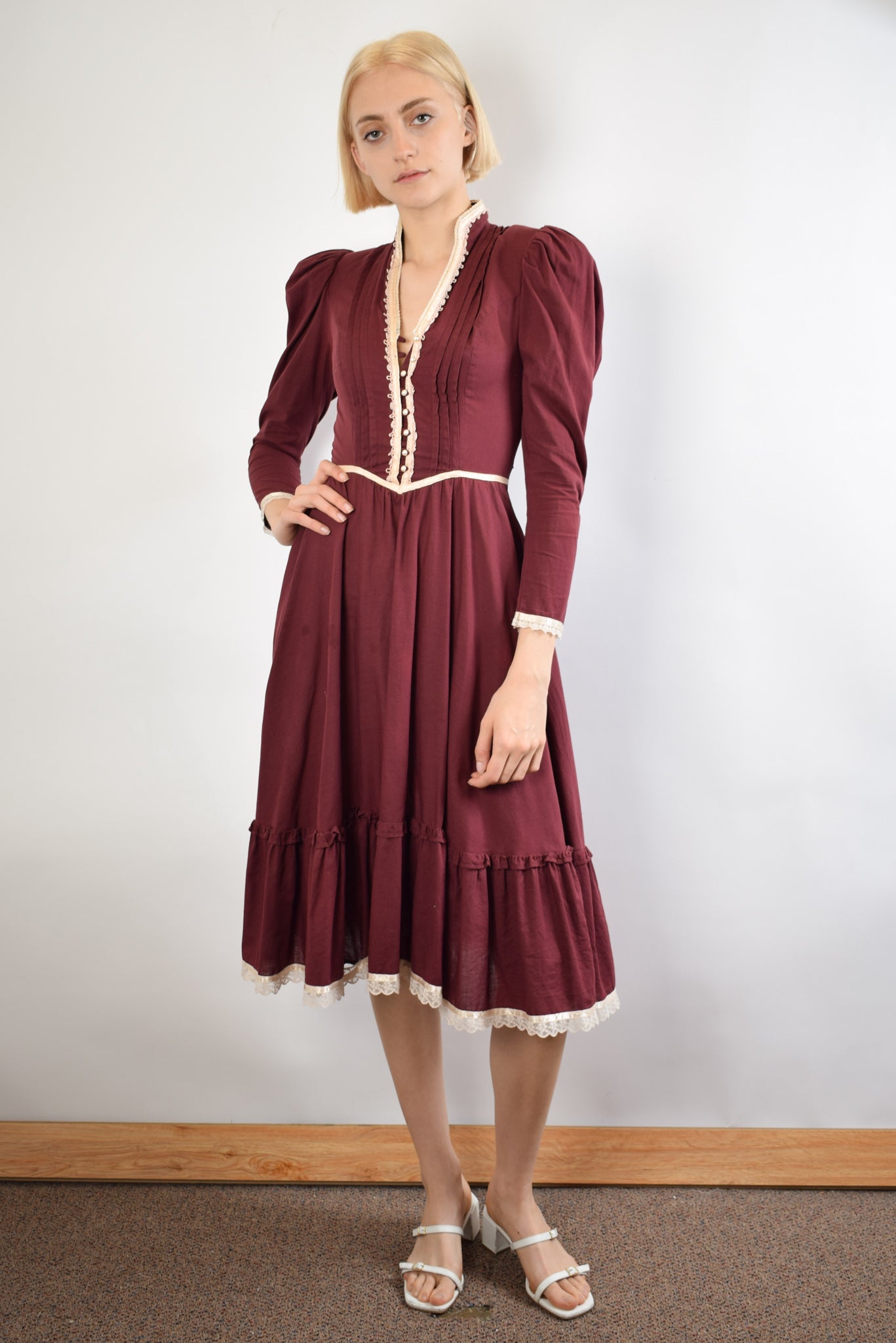 Red Mid-Length Gunne Sax Dress