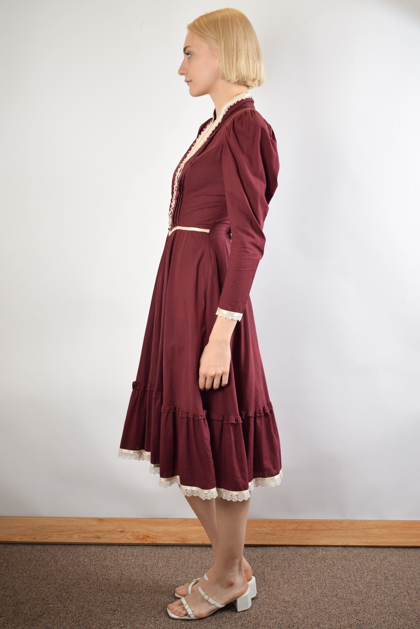 Red Mid-Length Gunne Sax Dress
