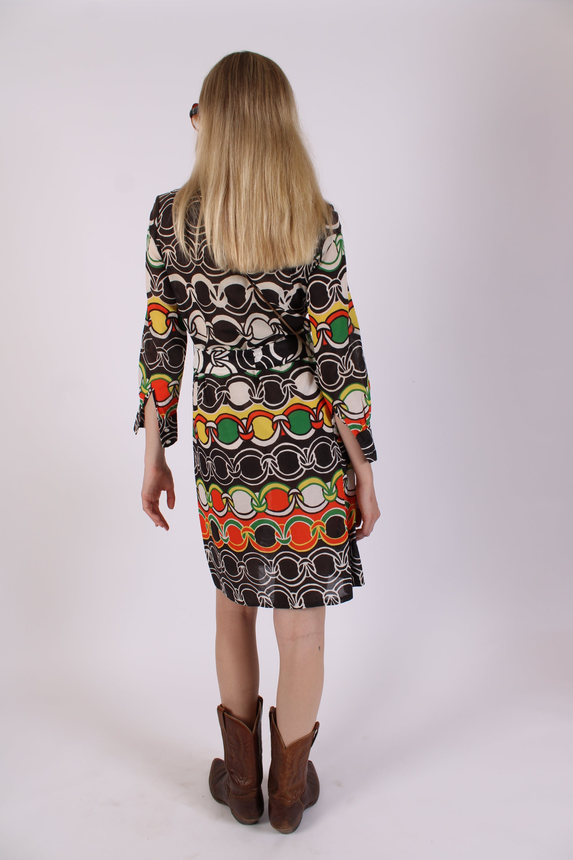 Vintage 1970s Lanvin Chain Pattern Dress