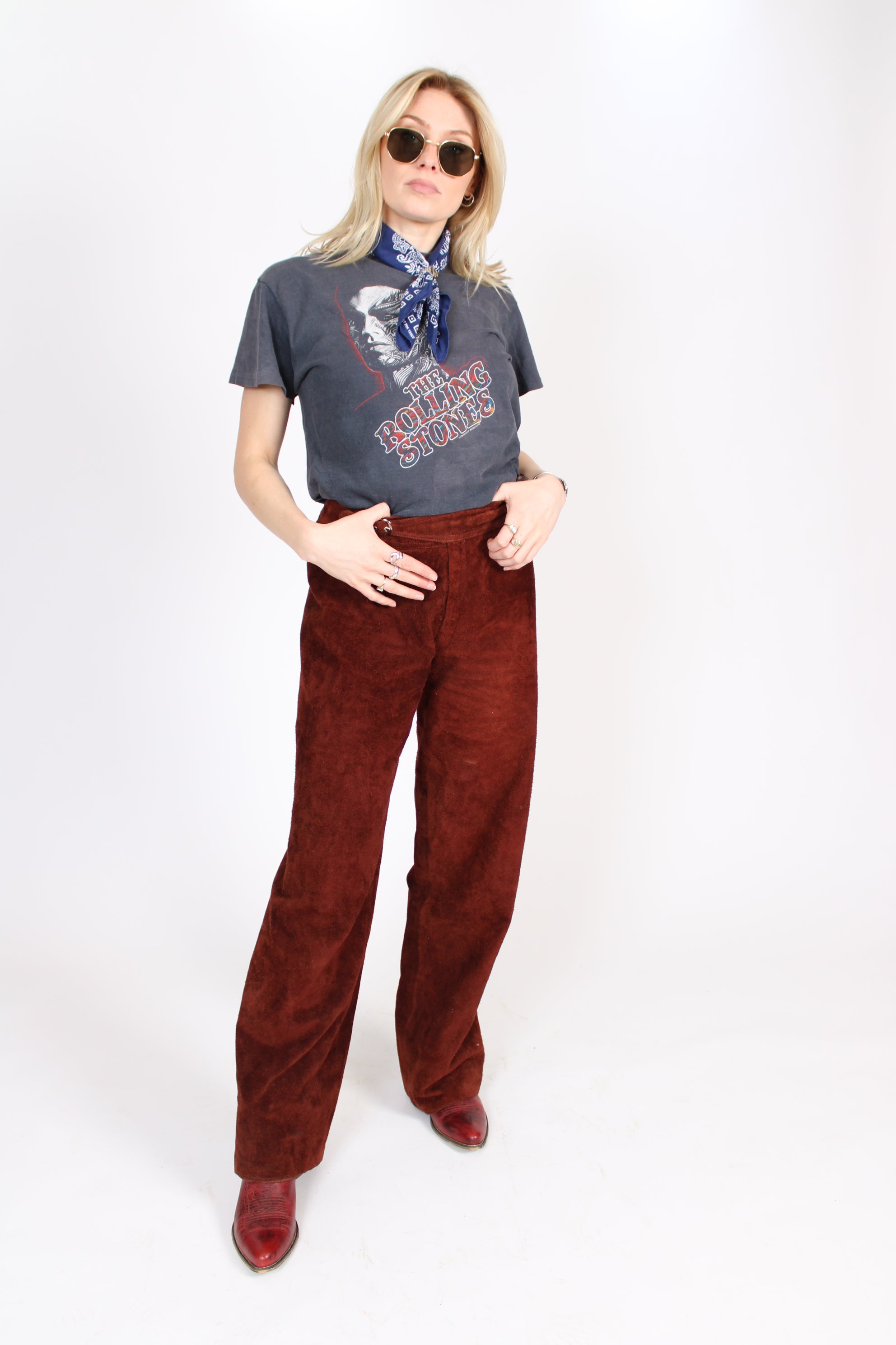 1970s Anne Klein Suede Trousers