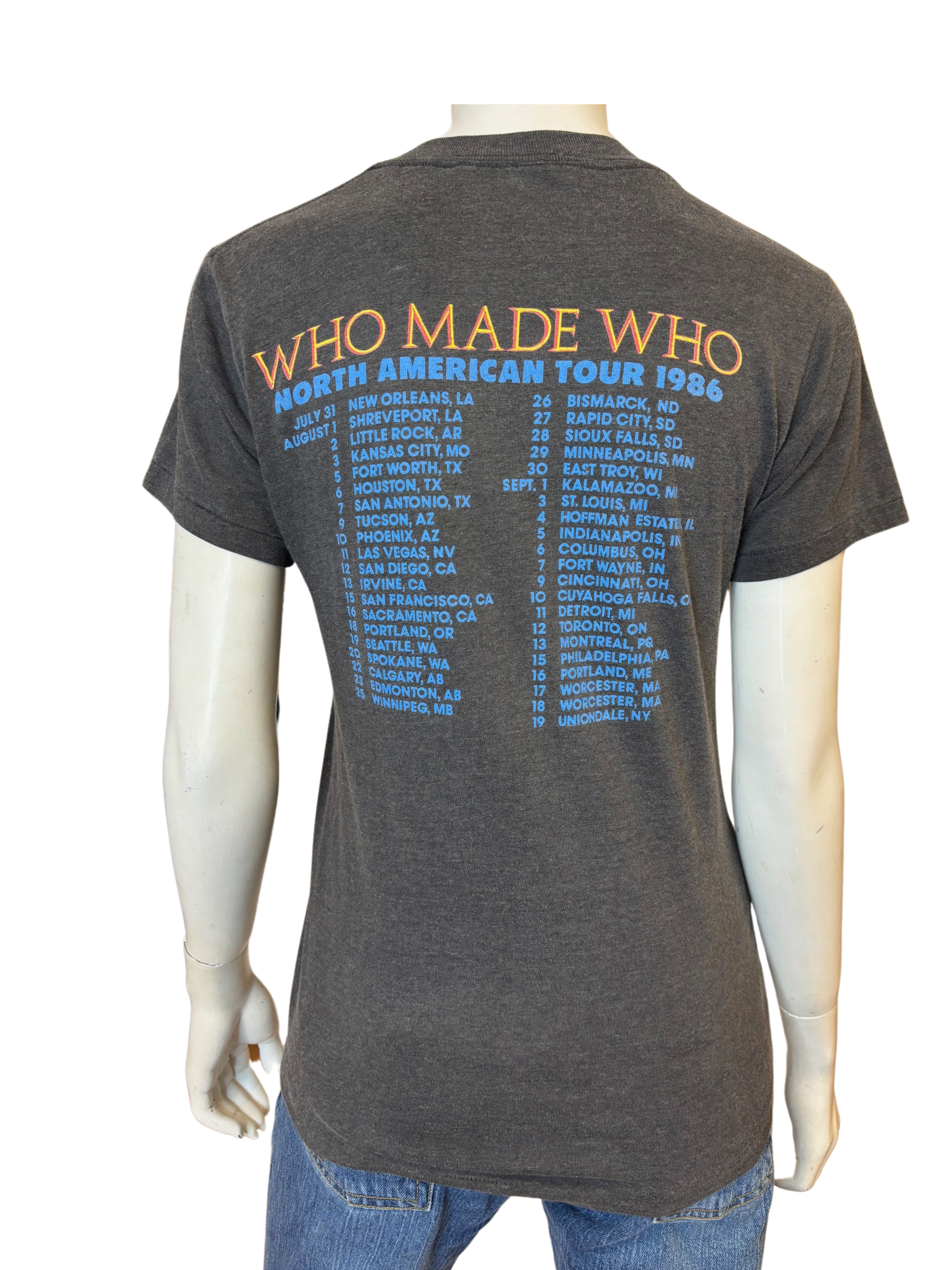 Vintage 1986 AC/DC "Who Made Who" Tour T Shirt